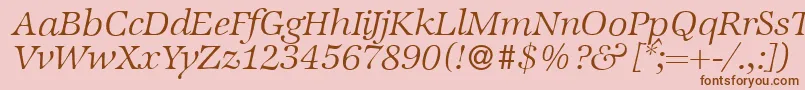 ZabriskieinternationalLightItalic-Schriftart – Braune Schriften auf rosa Hintergrund