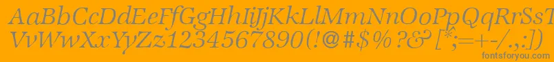 ZabriskieinternationalLightItalic Font – Gray Fonts on Orange Background