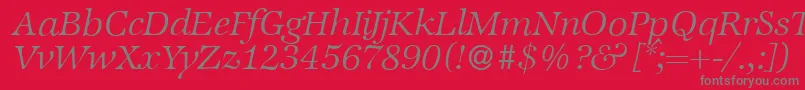 ZabriskieinternationalLightItalic Font – Gray Fonts on Red Background