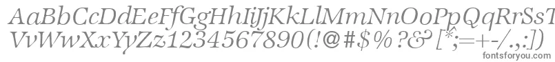 フォントZabriskieinternationalLightItalic – 灰色のフォント