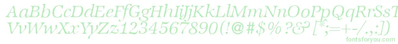 ZabriskieinternationalLightItalic-Schriftart – Grüne Schriften auf weißem Hintergrund