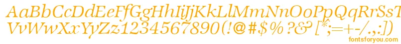 Fonte ZabriskieinternationalLightItalic – fontes laranjas em um fundo branco