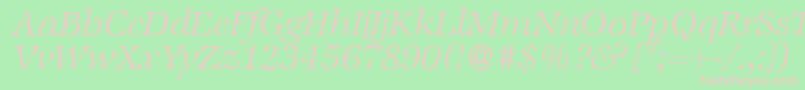 ZabriskieinternationalLightItalic Font – Pink Fonts on Green Background