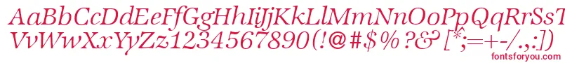 フォントZabriskieinternationalLightItalic – 赤い文字