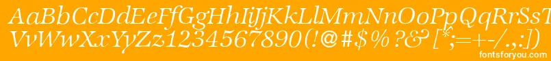 Police ZabriskieinternationalLightItalic – polices blanches sur fond orange