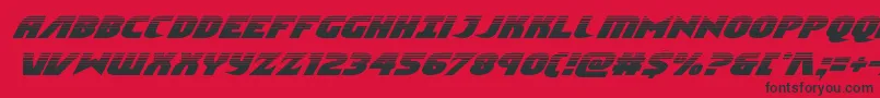 フォントNinjagardenhalfital – 赤い背景に黒い文字
