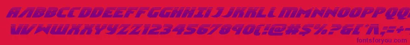 Ninjagardenhalfital-Schriftart – Violette Schriften auf rotem Hintergrund