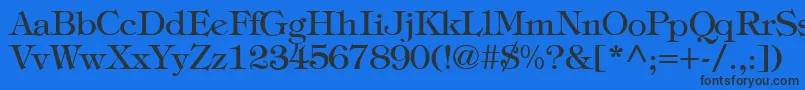 TiffanyNormal Font – Black Fonts on Blue Background
