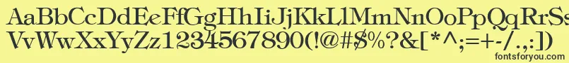 TiffanyNormal Font – Black Fonts on Yellow Background