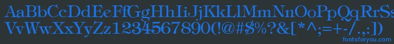 TiffanyNormal Font – Blue Fonts on Black Background