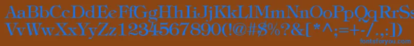 TiffanyNormal Font – Blue Fonts on Brown Background