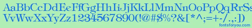 TiffanyNormal Font – Blue Fonts on Green Background