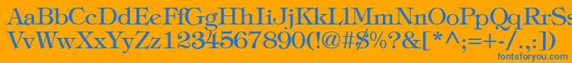 TiffanyNormal Font – Blue Fonts on Orange Background