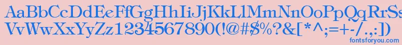 TiffanyNormal Font – Blue Fonts on Pink Background