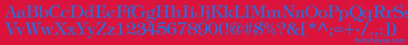 TiffanyNormal Font – Blue Fonts on Red Background