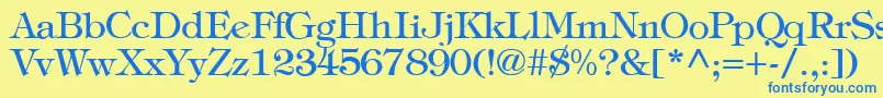TiffanyNormal Font – Blue Fonts on Yellow Background