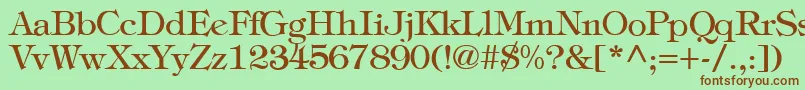 TiffanyNormal Font – Brown Fonts on Green Background