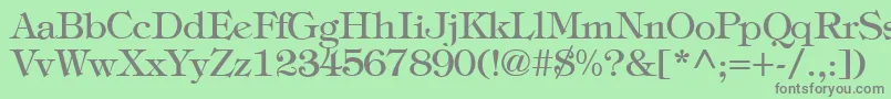 Fonte TiffanyNormal – fontes cinzas em um fundo verde