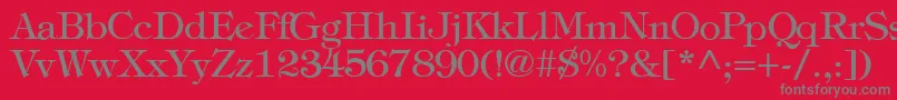 フォントTiffanyNormal – 赤い背景に灰色の文字