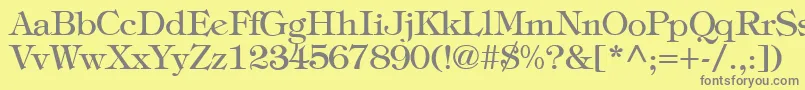 TiffanyNormal Font – Gray Fonts on Yellow Background
