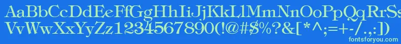 TiffanyNormal Font – Green Fonts on Blue Background