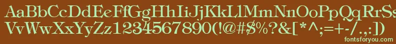 TiffanyNormal Font – Green Fonts on Brown Background