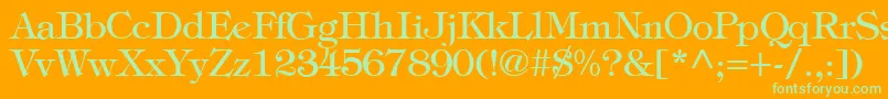 TiffanyNormal Font – Green Fonts on Orange Background