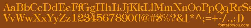 TiffanyNormal Font – Orange Fonts on Brown Background