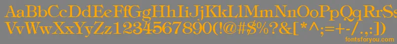 Weitere Informationen zur TiffanyNormal-Schriftart TiffanyNormal-Schriftart – Orangefarbene Schriften auf grauem Hintergrund