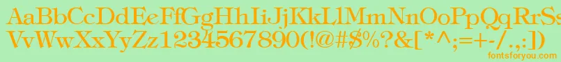 TiffanyNormal Font – Orange Fonts on Green Background