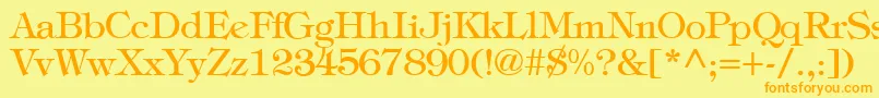 TiffanyNormal Font – Orange Fonts on Yellow Background