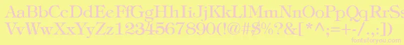 TiffanyNormal Font – Pink Fonts on Yellow Background