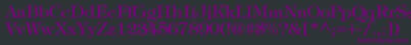 Police TiffanyNormal – polices violettes sur fond noir