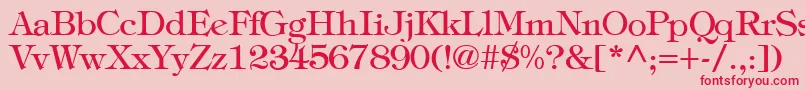 TiffanyNormal Font – Red Fonts on Pink Background