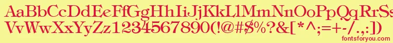 TiffanyNormal Font – Red Fonts on Yellow Background