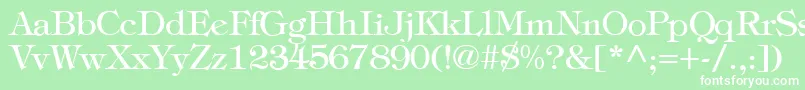 Шрифт TiffanyNormal – белые шрифты на зелёном фоне