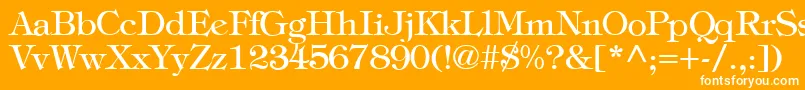 TiffanyNormal Font – White Fonts on Orange Background