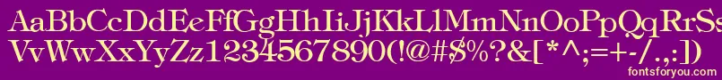 TiffanyNormal Font – Yellow Fonts on Purple Background