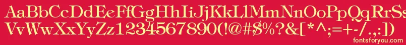 TiffanyNormal Font – Yellow Fonts on Red Background