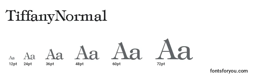 Размеры шрифта TiffanyNormal