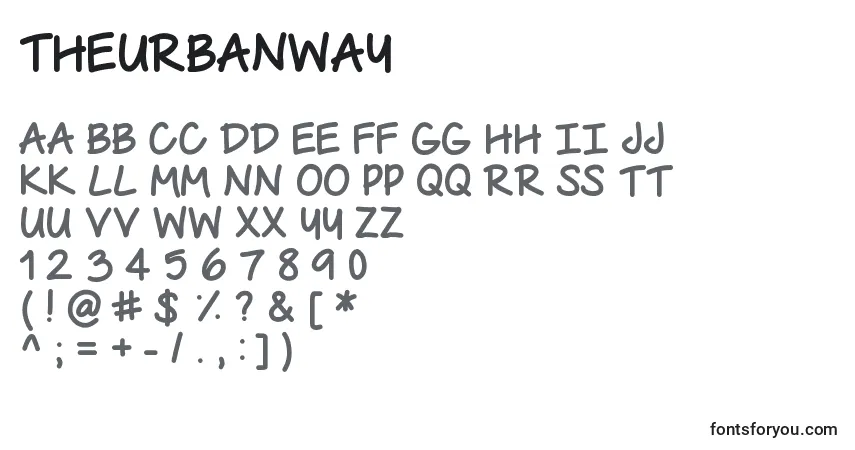 Шрифт TheUrbanWay – алфавит, цифры, специальные символы