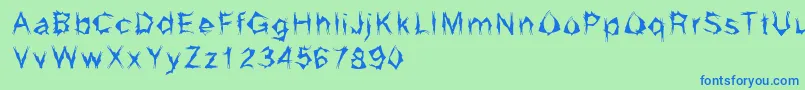 Grumna Font – Blue Fonts on Green Background