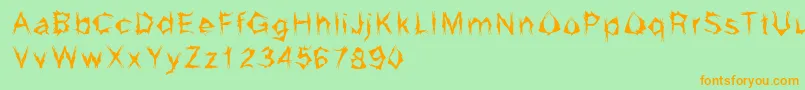 Grumna Font – Orange Fonts on Green Background