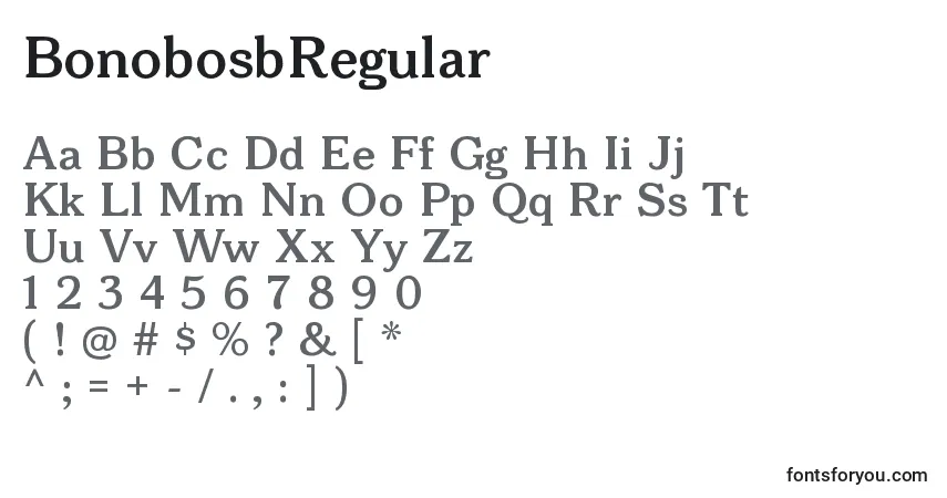 Czcionka BonobosbRegular – alfabet, cyfry, specjalne znaki