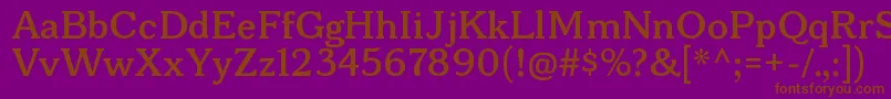 BonobosbRegular-Schriftart – Braune Schriften auf violettem Hintergrund