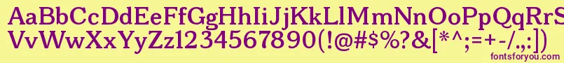 BonobosbRegular Font – Purple Fonts on Yellow Background