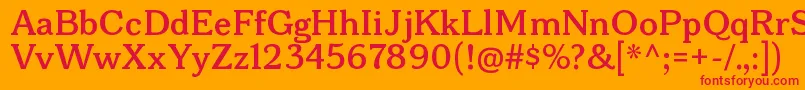 BonobosbRegular Font – Red Fonts on Orange Background
