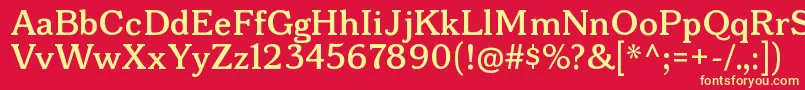 フォントBonobosbRegular – 黄色の文字、赤い背景