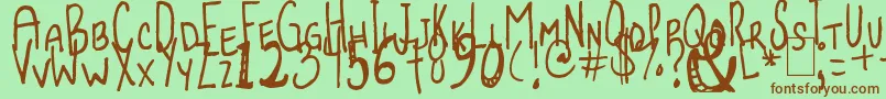 JollyBeggar Font – Brown Fonts on Green Background