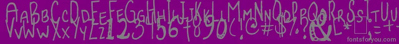 JollyBeggar-Schriftart – Graue Schriften auf violettem Hintergrund